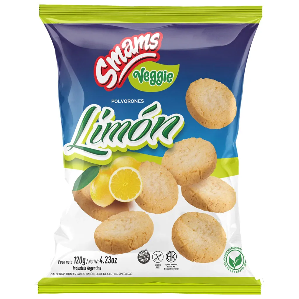 smams , polvorones veggie  sin tacc, sabor limon