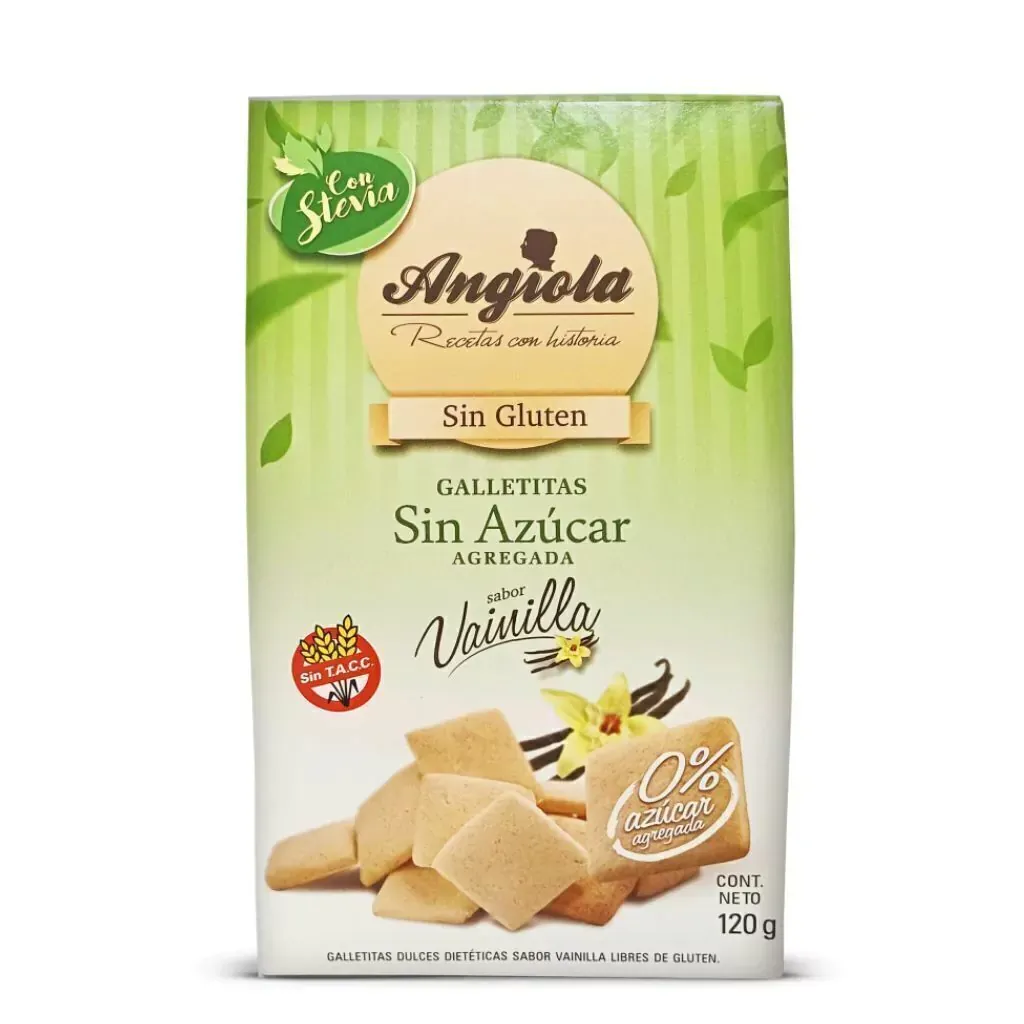 Angiola galletitas vainilla  sin azucar y sin tacc